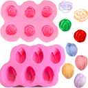 2 PCS Rose Silicone Fondant Molds Flower Cake Resin Mold Soap Silicone Molds Chocolate Ice Cube Fondant Mold Kitchen Baking Tools for Cakes Soaps Chocolates DIY Projects