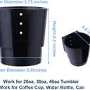 2 x Universal Large Cup Holder Wall Mount, Heavy Duty Plastic Drink Holder for Boat Car Truck RV Bus Tractor Wall Wood, Vertical or Horizontal Mount, Fit Most Cups, Bottles, Cans, Tumblers Black Pack of 2