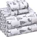 RUVANTI Flannel Sheets Full Size - 100% Cotton Double Brushed Bed Sheets Set, Deep Pockets 16 Inches, All Seasons Breathable & Extra Soft Full Sheets, Warm & Cozy, 4 Piece, Dry Winter