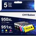 CMYBabee Compatible 950XL and 951XL Ink Cartridges Combo Pack Replacement for HP OfficeJet Pro 8600 8610 8615 8620 8625 8630 8100 276dw 251dw Printer (2 Black, 1 Cyan, 1 Magenta, 1 Yellow, 5-Pack)