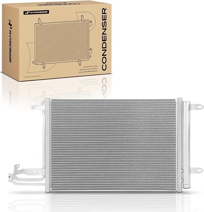 A-Premium Air Conditioning A/C Condenser Compatible with Volkswagen Jetta 2005-2010, Golf 2010-2014, GTI 2006-2014, Rabbit 2006-2009 & Audi A3/TT/TTS Quattro, Replace# 1K0820411D