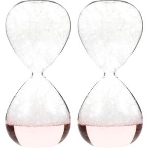Tofficu 2 Pack Glass Liquid Timer Hourglass 5.5 Inch Bubbling Sand Clock for Home Office Desk Relaxation and Birthday