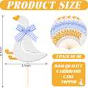 Honeydak 36 Pcs Silly Goose Cupcake Topper Silly Goose Baby Shower Decorations for Cake Decorations Birthday Party Supplies(Blue)