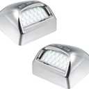 RUXIFEY Chrome LED License Plate Lights Lamp Compatible with Silverado Suburban GMC Sierra 1500 2500 3500 HD Tahoe Yukon Cadillac, 6500K White