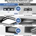 Torondo 360° Rotate LED Bathroom Vanity Light Fixtures, Acrylic Vanity Lights for Bathroom, Modern Wall Lighting Fixtures Over Mirror Living, Matte Black, Natural White, 3-Light, 23.6-Inch