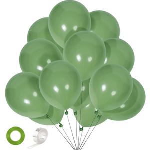 CANREVEL Sage Green Balloons - 50pcs 12 Inch Olive Green Latex Balloons for Birthday Party Baby Shower Wedding Christmas Holiday Balloon Jungle Decorations