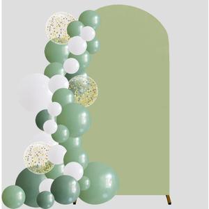 U+U 7.2FT Wedding Arch Cover Spandex Arch Backdrop Cover for Birthday Party Ceremony Banquet Decoration (Sage Green, 7.2FT)