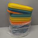 ORGIDOL 8 Pack Colorful Storage Bins with Lids Stackable Storage Container for Organizing, Storage Boxes with Handle for Shelves, Cute Storage Bin for Craft, Snacks, 9.85x6.9x5.7 inch