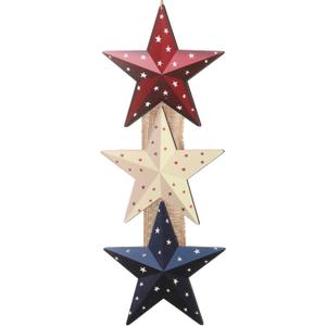RattanView 4th of July Door Sign Rustic Star Patriotic Wreath Memorial Day Decoration 250th Anniversary Wooden Hanging Sign Plaque American Flag Independence Day Decorations for Front Door Porch Decor