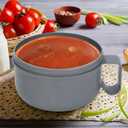 28 oz Soup Bowl with Handles, Microwave Ramen Bowl with Lid for Soup and Instant Noodles,Oatmeal, Gumbo, Salad,BPA Free (Rock Grey)