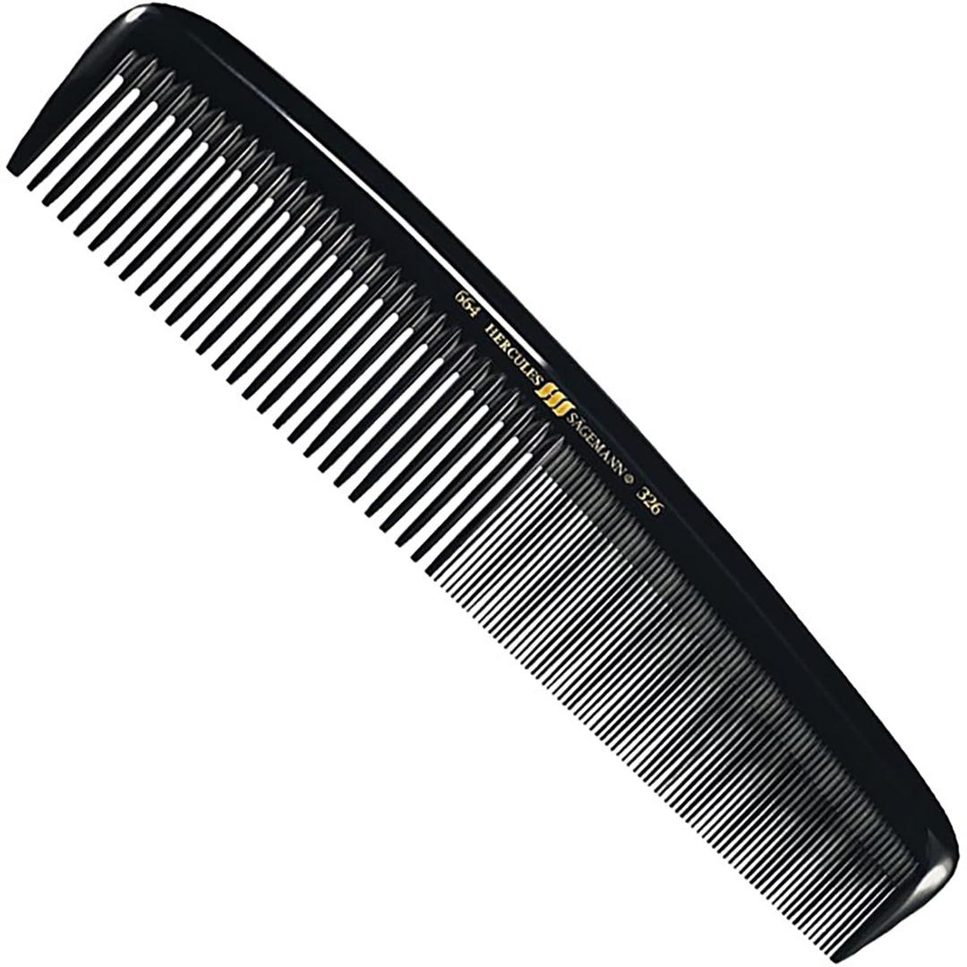 Hercules Sgemann Masterpiece Compact Styling Hair Comb with fine Teeth 8" | Seamless - Perfection in Design and Function - Professional - Hard Rubber (Ebonite) - Made in Germany