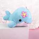 2 x Yellow Mini Stuffed Animal Dolphin Plush Toys Soft Lovely Dolphin Stuffed Keychain Bag Pendants Tiny Ocean Animal Accessories for Keychain Decor Stuffed Animals Car Keychains Car Accessories