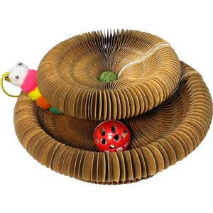 Kitty Curls Cat Scratcher  Durable Magnetic Shape-Shifting Design Protects Furniture, Reduces Destructive Scratching & Boosts Play for Indoor Cats and Kittens  Interactive Cardboard Cat Toy