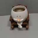 Smiley Face Planter Pot, Cute Coffee Plant Pots for Indoor Outdoor,Unique Rocking Chair Plant Pot for Succulents Plants Live with Drainage Hole,Gift IdeaI for Mother and Appreciation Christmas (Large)