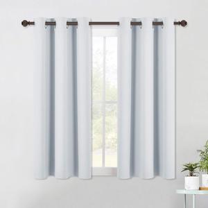 NICETOWN Room Darkening Curtain Panels for Bedroom -Easy-Care Solid Thermal Insulated Grommet Room Darkening Draperies/Drapes (2 Panels, 42 by 54, Platinum-Greyish White)