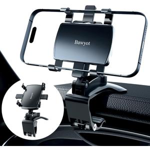 Car Phone Holder Mount Dashboard Upgrade 360 Degree Rotation Rear View Mirror and Sun Visor Multifunctional Clip Design Car Universal Phone Mount Compatible with 4-7 inch cellphones