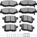 SCITOO Ceramic Brake Pads, 8pcs Front Rear Brake Pads Brakes Kits fit for 2008-2012 for Honda for Accord