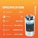 [UL Certified] BlueStars 25 uF MFD 5% MFD 370 V VAC or 440 Volt Multi-Purpose Motor Run Round Capacitor - Compatible with Air Conditioner or Heat Pump Condenser