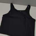 tagunop Women's Summer Tank Tops Sleeveless Scoop Neck Basic Cami Tee Shirts Casual Ribbed Slim Fitted Top Black M