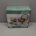 COOK WITH COLOR Mixing Bowls with TPR Lids - 12 Piece Plastic Nesting Bowls Set includes 6 Prep Bowls and 6 Lids - Microwave Safe (Sage)