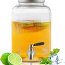 Evanda Drink Dispenser For Parties, 1 Gallon Beverage Dispenser for Various Parties and Social Events with Leak-Proof Stainless Steel Faucets, Spigot