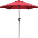 7.5FT Patio Umbrella, Outdoor Table Umbrella, Market Umbrella with Push Button Tilt and Crank for Garden, Lawn, Deck, Backyard & Pool
