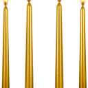 10 Inch Tall Tapered Spiral Candles, 8 Hrs, Tasteless & Smokeless, Long Tall Candlesticks for Home Dinner, Party, Wedding, Halloween, Christmas (4, Gold, 25cm)