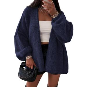 ATHMILE Womens Fall Oversized Cardigan Sweaters Long Lantern Sleeve Knit Open Front Lightweight Winter Fashion Clothes 2026 (Blue, S)