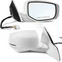 Right Passenger Side Mirror Fits for 2013 2014 2015 2016 Honda accord with Camera Power Glass Heated Turn Signal and Manual Folding Match to White Replace 76200T2GA42ZC (12Pins)