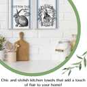 Vintage Easter Bunny Floral Decorative Kitchen Towels and Dish Towels Set of 2, Farmhouse Rabbit Hand Towels Tea Towel for Easter Bathroom Kitchen Decor 18x26 Inches