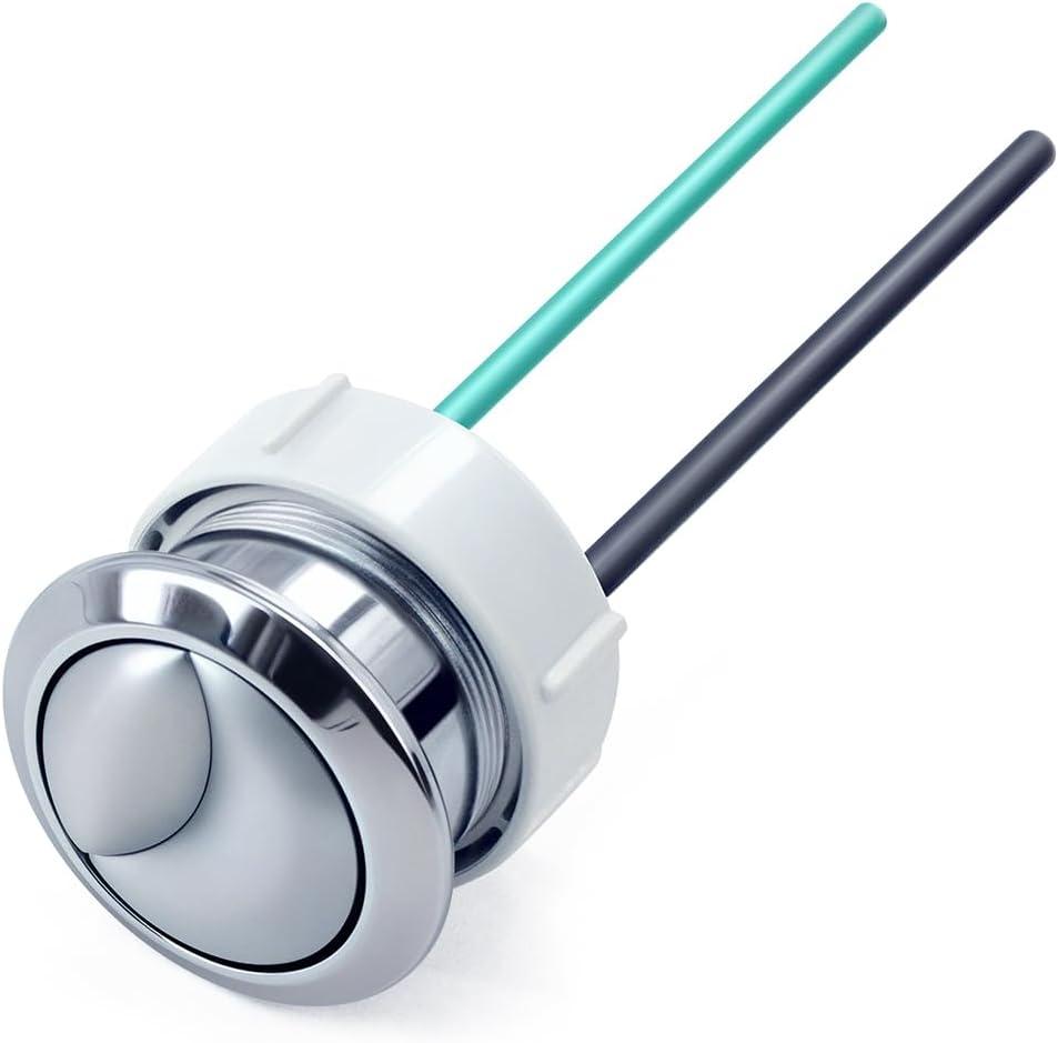 Dual Flushing Toilet Push Button Spare Parts,Top Toilet Button Replacement Compatible with Geberit & Kohler Part, Satin Chrome Toilet Parts with 1.5inch(38mm) Hole in the Toilet Tank Lid