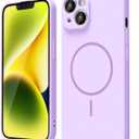 oakxco for iPhone 13 iPhone 14 Case Silicone Mag Safe, Magnetic Slim Thin Phone Case Compatible with Magsafe, Women Girls Cute Girly Aesthetic Soft Rubber Gel Safecase with Camera Cover, Lilac