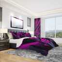 'Magenta and Grey Mixer' Modern & Contemporary Duvet Cover Set (Full/Queen + 2 Shams, 3103)