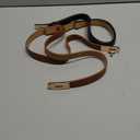 2 Pack Skinny Belts for Women Dresses Fashion Adjustable Waist Belt for Pants Jeans Business Casual Outfit (Black+brown)