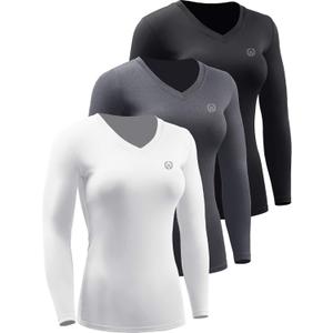 NELEUS Women's 3 Pack Compression Shirts Long Sleeve Yoga Athletic Running T Shirt (Medium) NELEUS Women's 3 Pack Compression Shirts Long Sleeve Yoga Athletic Running T Shirt (Medium)