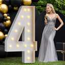 5FT Marquee Numbers 4, Large Light up Numbers for 4th 14th 40th 45th Birthday Decorations, Giant Light up Sign 4 for Birthday, Anniversary Backdrop, Pre-Cut Foam Board Kit (DIY)