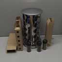 Kamenstein 20 Jar Revolving Countertop Spice Rack with Spices Included, FREE Spice Refills for 5 Years, Polished Stainless Steel with Black Caps, 30020