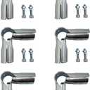 90 Degree 3-Way Pipe Connector, Stainless Steel End Rail Clamps, 1 in O.D., Chain Link Fence Fittings with Bolts and Nuts (6 Set)