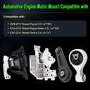 Engine Motor Mount Compatible with Nissan 2008-2013 Nissan Rogue 2.5L 2014-2015 Rogue Select 2.5L FWD 2007-2012 Sentra 2.5L CVT Replacement for A7370 A7384 10092 A4351 A4352 Set of 4, CF4351
