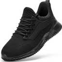 SDolphin Walking Shoes Mens Sneakers - Slip on Memory Foam Tennis Running Shoes for Athletic Workout Gym Jogging Lightweight Breathable Casual Sneakers (9, Black)