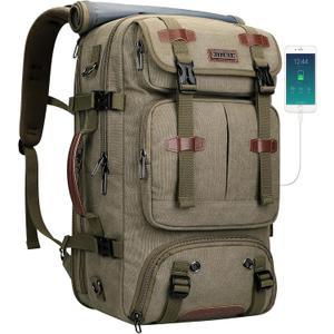WITZMAN Travel Backpack for Men 40L Large Carry-on Airline Approved Convertible 3 in 1 laptop Bags Fit 16 inch (A8013 Army Green)