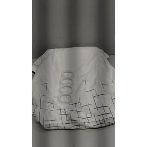 Grey And White Shower Curtain 70 in W x 70 In H (177.8cm) Includes The Plastic Hooks