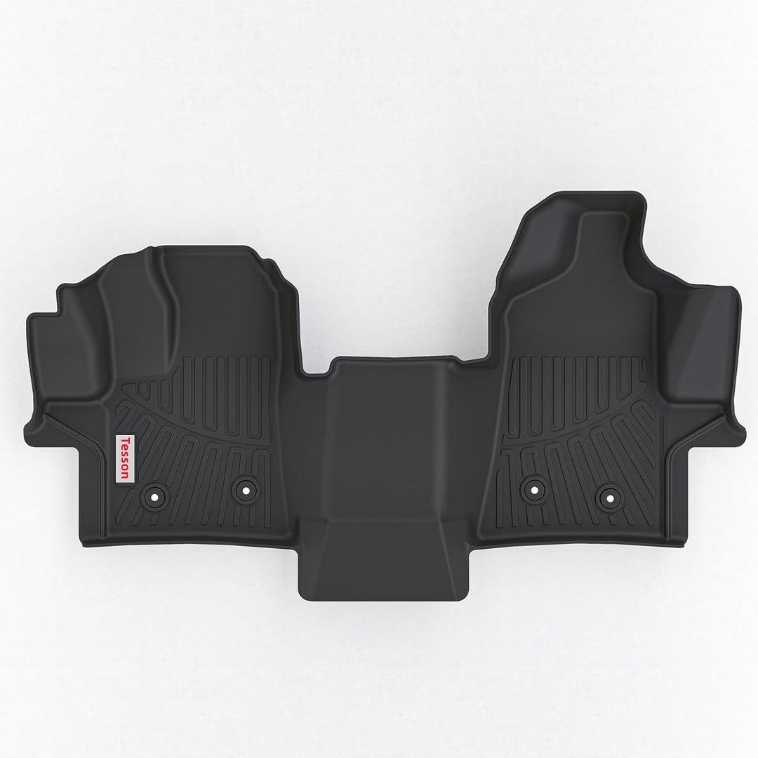 Tesson Floor Mats Front Liner Custom Fit for 2022-2025 2026 Ford Transit (All Models w/Vinyl Floors),Heavy Duty Slush TPE All Weather Ford Transit Front Accessories 1st Row Floor Liner - 1PCS