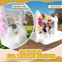 AKSPORT White Bounce House Inflatable Jumping Castle with Slide & Air Blower for Kids, Wedding & Birthday Parties, 17 * 11 * 10FT