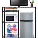 GlossyEnd Adjustable Dorm Wire Shelf, Dorm Organizing Wire Shelves, Dorm TV Wire Shelf, Metal Wire Shelf Versatile Storage and Organization Solution, Black