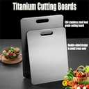Apex Titanium Cutting Board, Stainless Steel Cutting Board, Titanium Cutting Boards for Kitchen,Double Sided Chopping Board for Cutting Meat Vegetable Fruit(Silver, 15.4 x 11in)