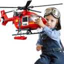 Kids Toys for 3 4 5 6 7 Years Old Boys, Large Helicopter Toy, Police Toys Crane Toy with Lights and Sounds, with Cargo Basket, Toddlers Gifts