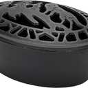 Wood Stove Steamer Humidifier 2.5 Quart with Decorative Wolf Pattern, Cast Iron Steamer for Wood Stove Rust Resistant Matte Black