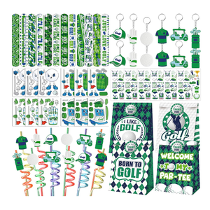 Erweicet 72-Piece Golf-Themed Set: Slap Bracelets, Keychains, Plastic Straws, and Gift Bags – Ideal for Golf Parties, Birthdays, Sports Events, and Treat Bags