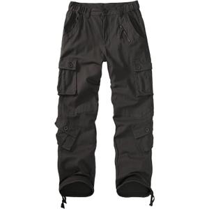 Women's Cargo Pants Quick Dry Casual Military Army Camo Combat Work Casual Pants with Pockets (24, Black)